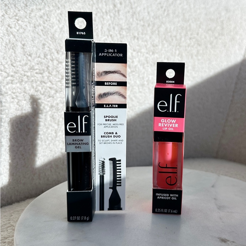 NIB ELF Set | Brow Laminating Gel & Glow Reviver Lip Oil - Pink Quartz Bundle